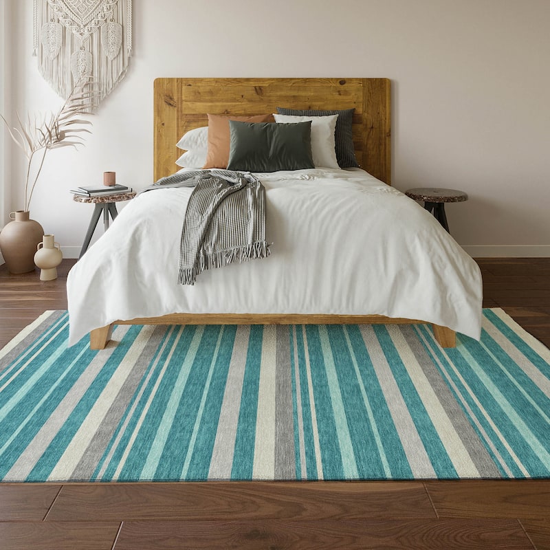 Premium Washable Super Soft Sophisticated Stripe Mayfield Rug