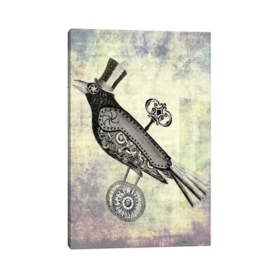 iCanvas "Steampunk Crow" by Fab Funky Canvas Print