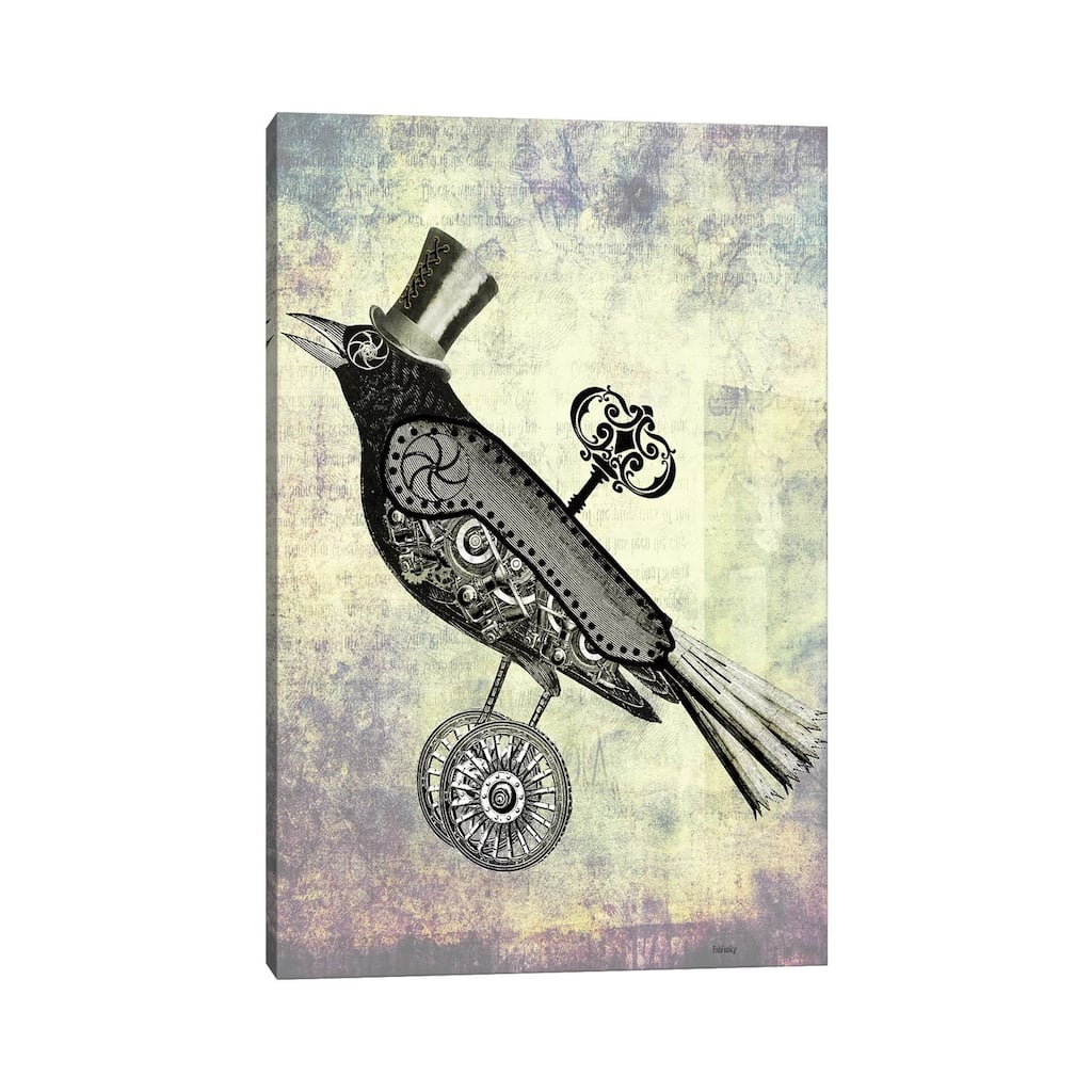 iCanvas "Steampunk Crow" by Fab Funky Canvas Print