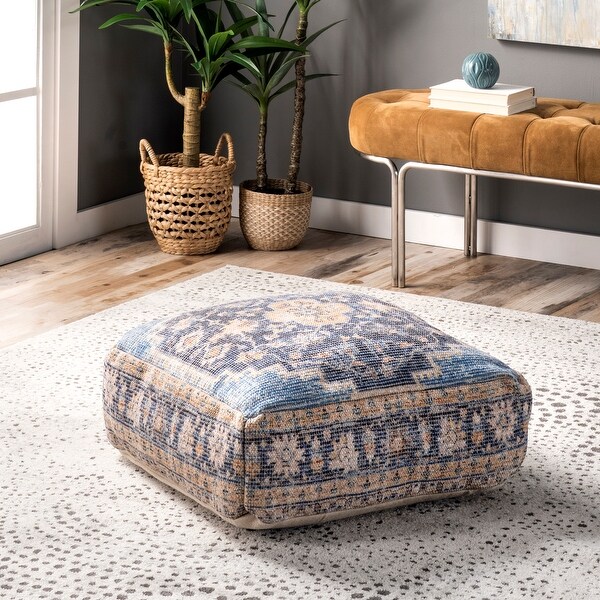 Brooklyn Rug Co Handmade Medallion Floor Cushion Bed Bath
