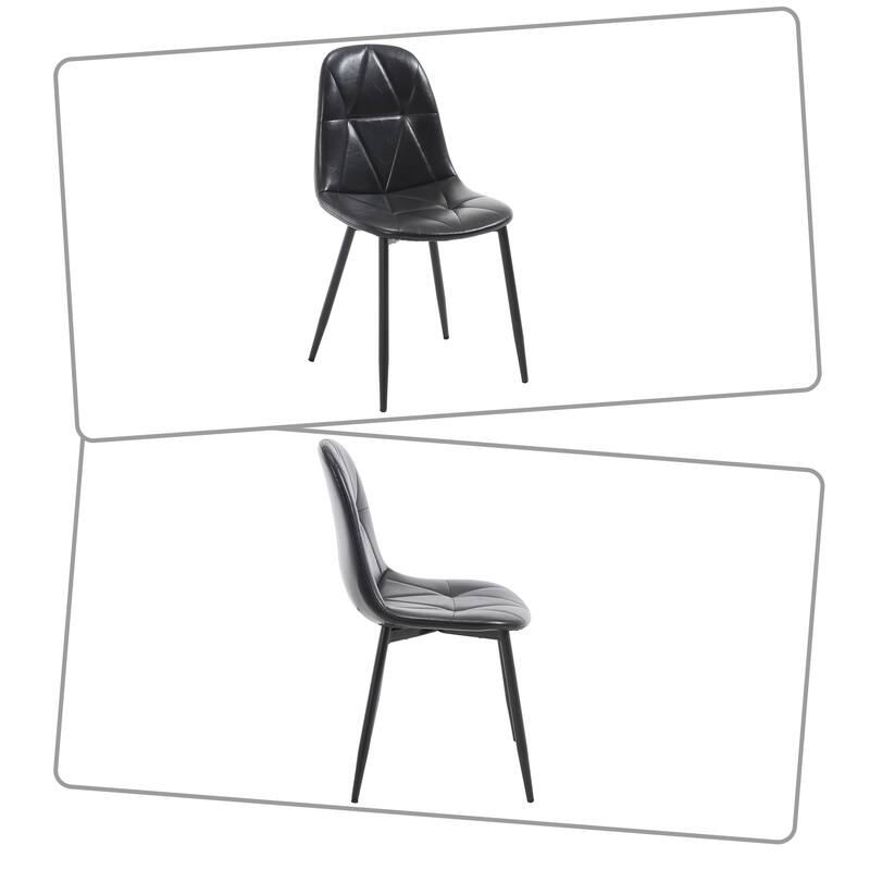 Vintage Style Dining Chairs with Metal Legs and Upholstered Backrest for Kitchen Bedroom Living Room