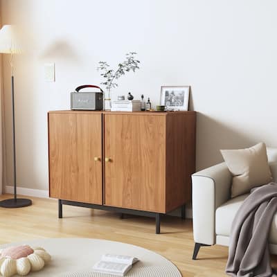 Modern Wooden Sideboard, Storage Cabinet with Adjustable Shelves (one piece)