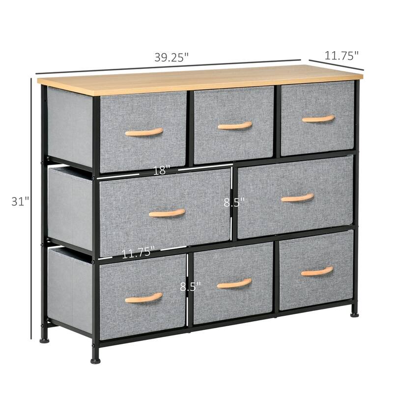 8-Drawer Dresser,Fabric Chest of Drawers,Storage Tower Organizer Unit