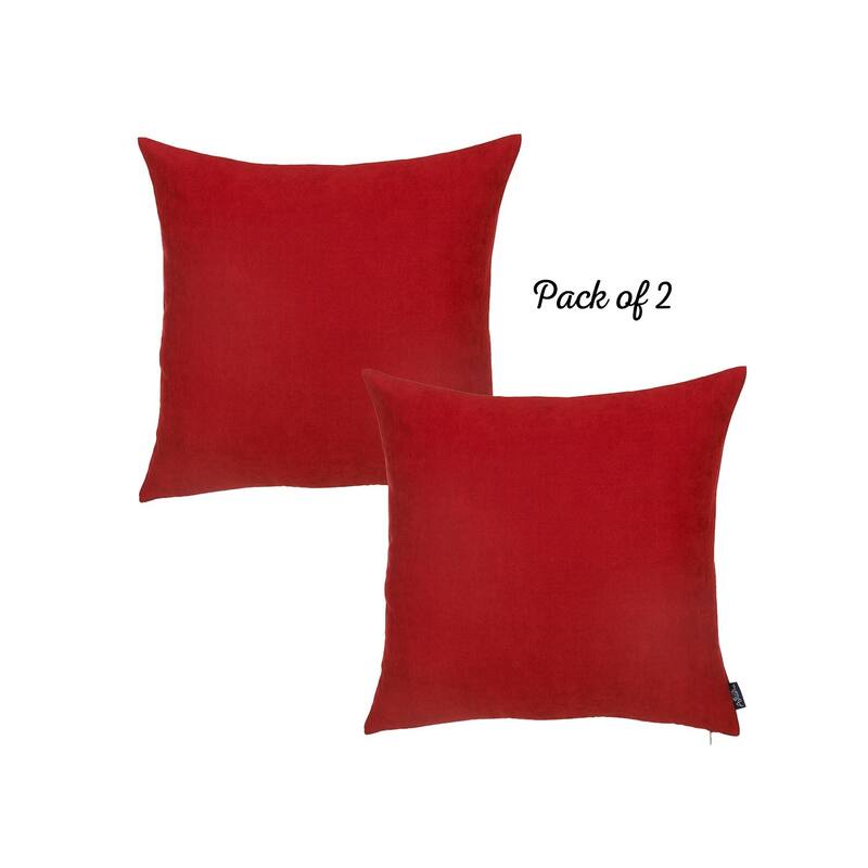 Honey Set of 2 Decorative Throw Pillow Cover Solid Color Square 22" in