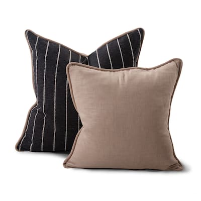 Allan Andrews 20 in. x 20 in. Pillow Evie Onix - Down Insert