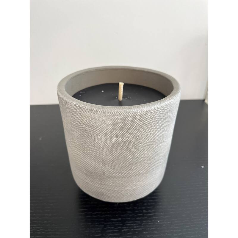 Sm Flowerpot w/3 Planter feet Taupe Candle Dia 6" - TAUPE
