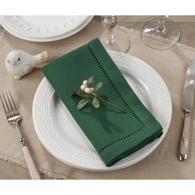 Classic Hemstitch Border Cocktail Napkin (Set of 12) - 20" - Set of 12