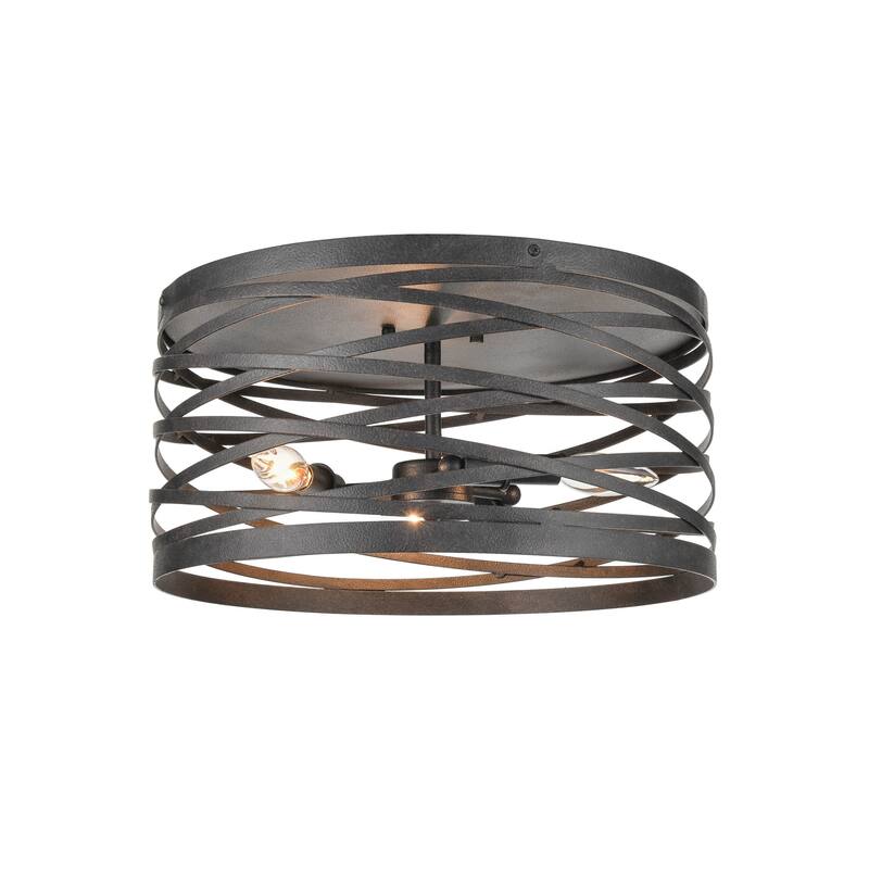 929 Lighting 3 Light Metal Flush Mount Ceiling Fixture in Multiple Finishes