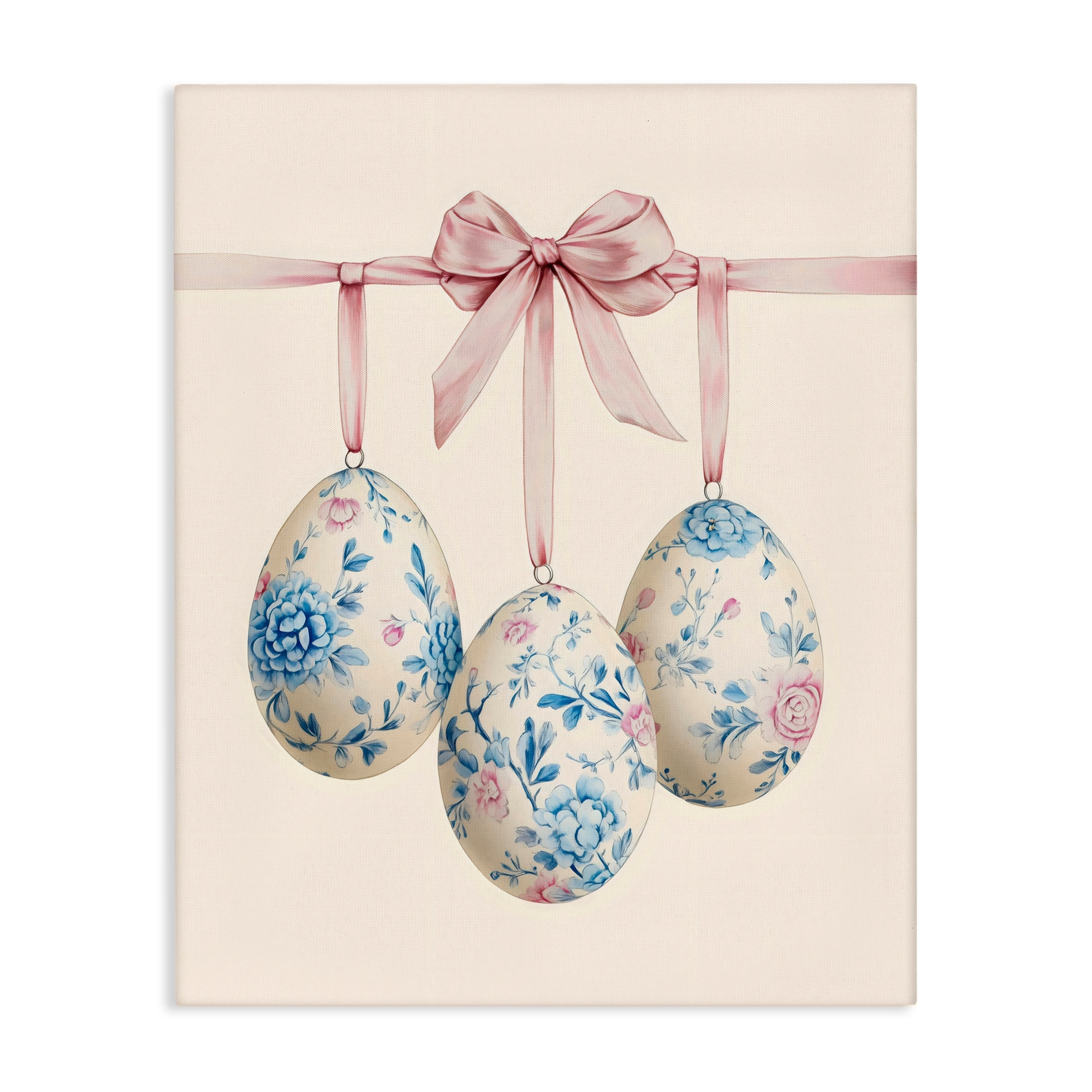 Stupell Floral Coquette Easter Eggs Canvas Wall Art Design By Arlington Prints