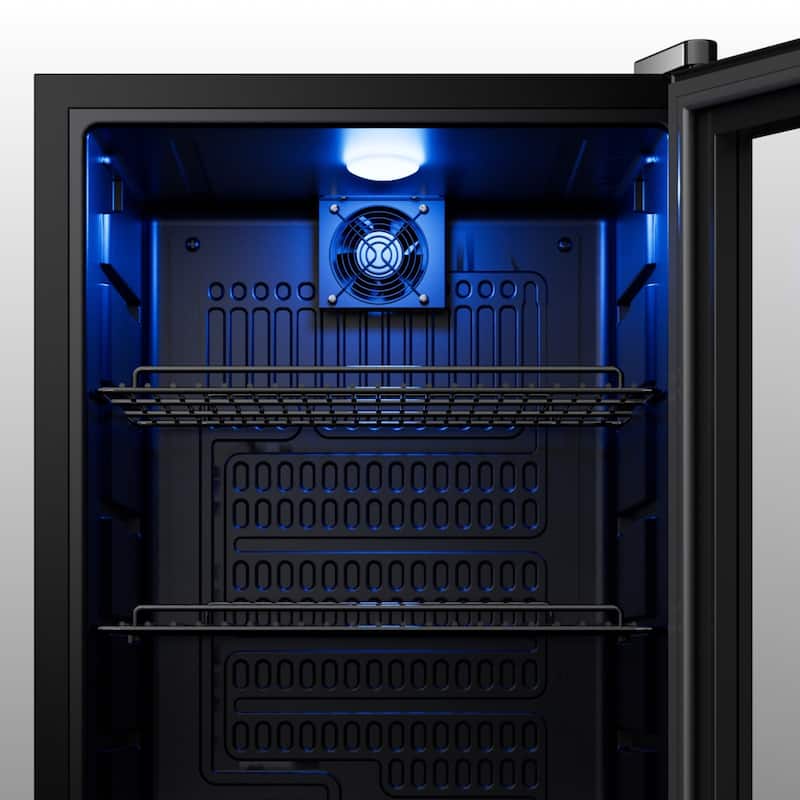 Yeego 3.4 Cu.Ft Beverage Refrigerator, Glass Door Cooler with LED Display, Quiet Compressor, 102-Can Capacity