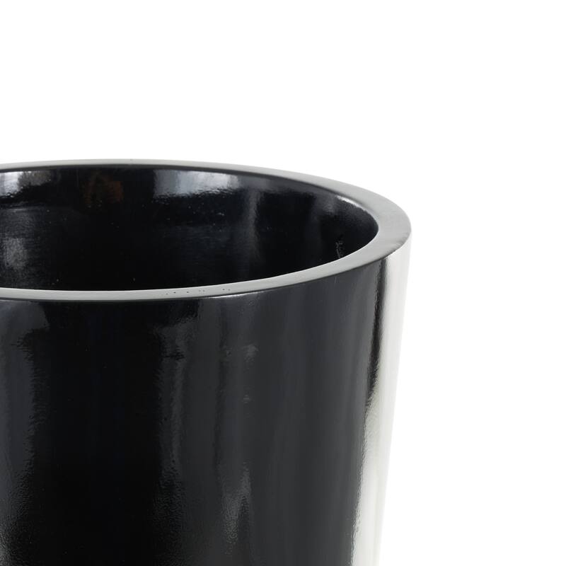 Black Fiberglass Minimalistic Floor Decorative Vase