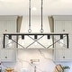 preview thumbnail 13 of 68, Kiro 5-light Farmhouse Linear Chandelier Faux Wood Dining Lighting with UL Certified - 36''