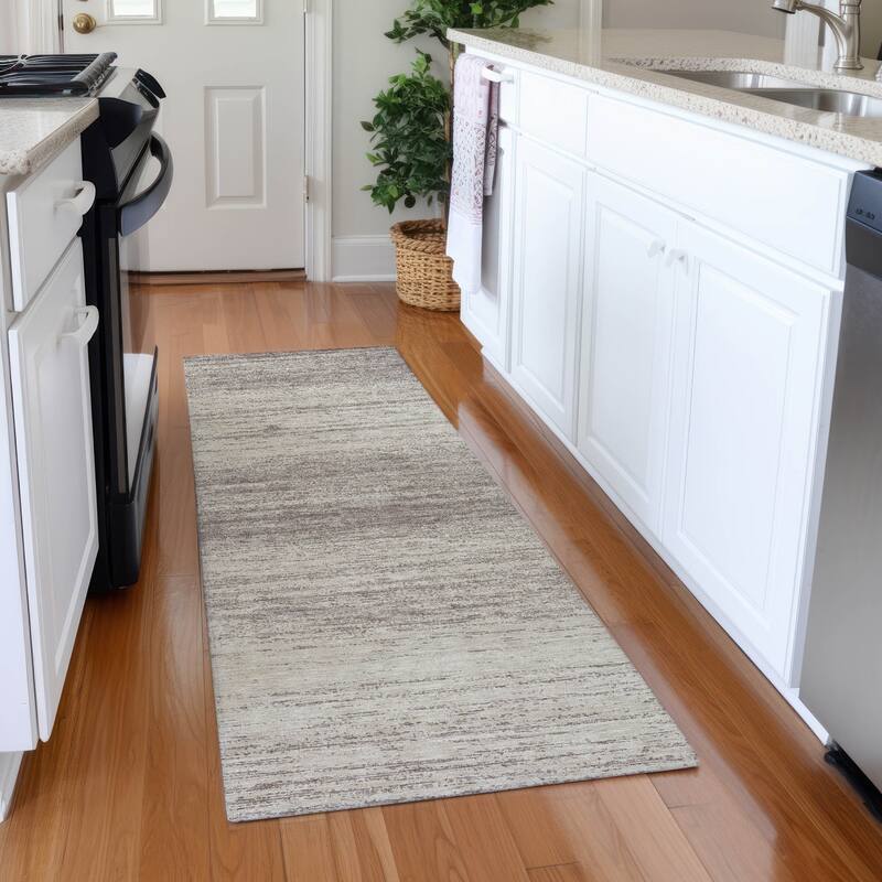 Premium Washable Super Soft Ombre Pixels Mayfield Rug - Taupe - 2'3" x 7'6"