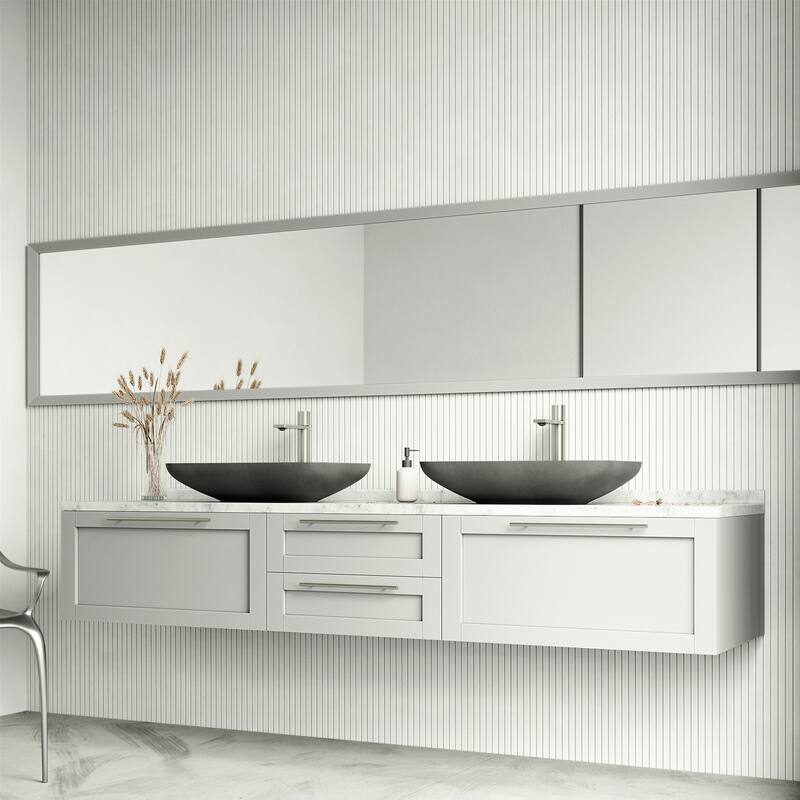 VIGO Lorca 22"L x 15"W x 5"H Concreto Stone Rectangular Bathroom Vessel Sink