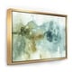 preview thumbnail 2 of 7, Designart "Abstract Watercolor Green House" Modern & Contemporary Framed Canvas - Blue