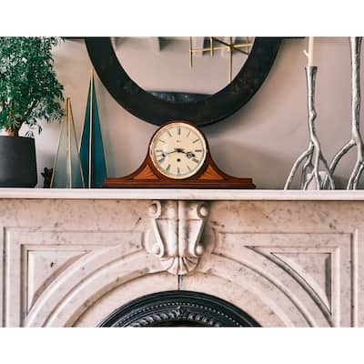 Wooden Chimes Mantle Shelf Clock - 20" - Brown