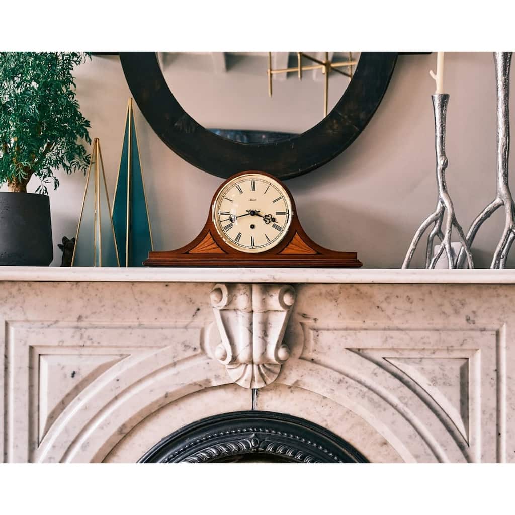 Wooden Chimes Mantle Shelf Clock - 20" - Brown