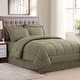 preview thumbnail 7 of 58, Sweet Home Collection 8 Piece Embossed Dobby Stripe Bed In A Bag All Season Complete Set Sage - Queen
