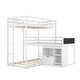 preview thumbnail 10 of 8, L-Shaped Wood Triple Twin Size Bunk Bed with Storage Cabinet and Blackboard, Ladder, Space Saving Design/No Box Spring Required