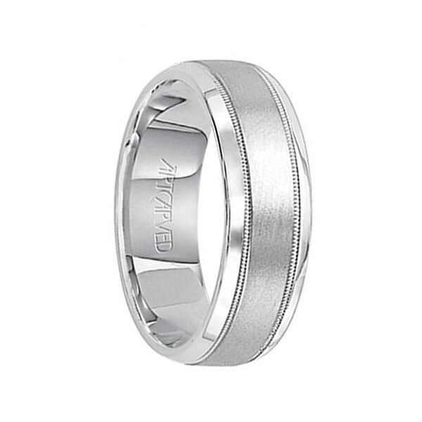 TURIN 14k White Gold Wedding Band Satin Brushed Finish ... (600 x 600 Pixel)