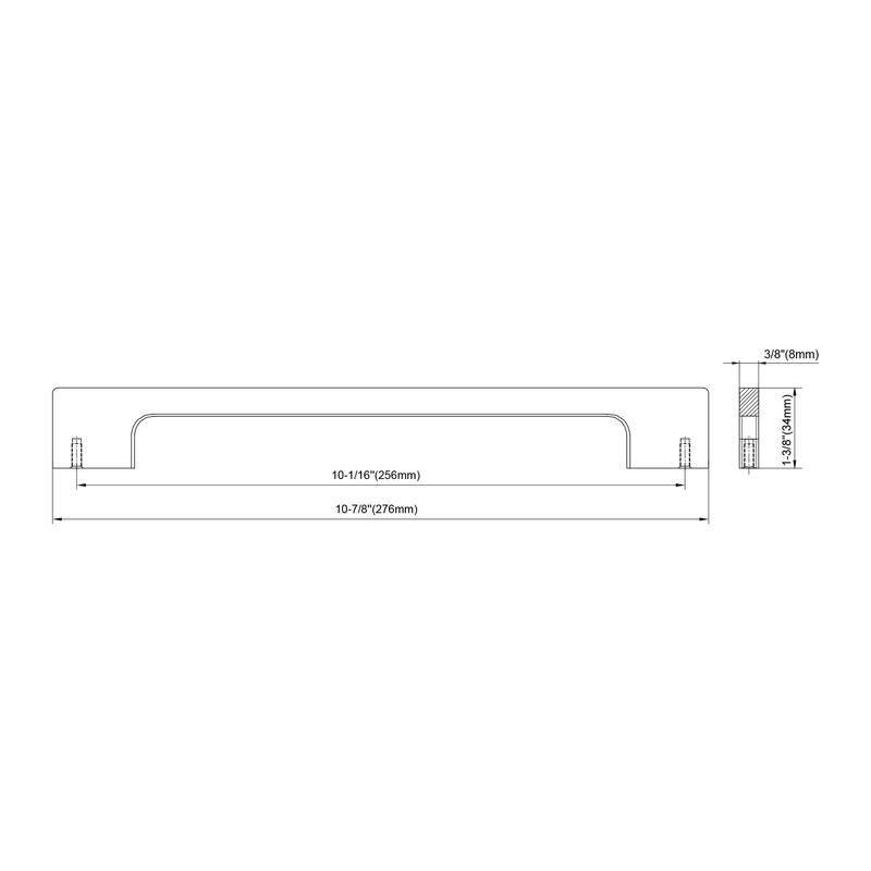 Dowell Series 3013 Handles (256mm/10.1" CTC), Black, 3 Pack - 10.1" - 256mm