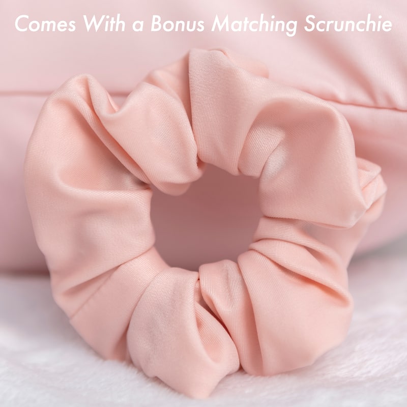 Beauty Pillow Cover Keeps Hair Tangle Free and Bonus Matched Scrunchie