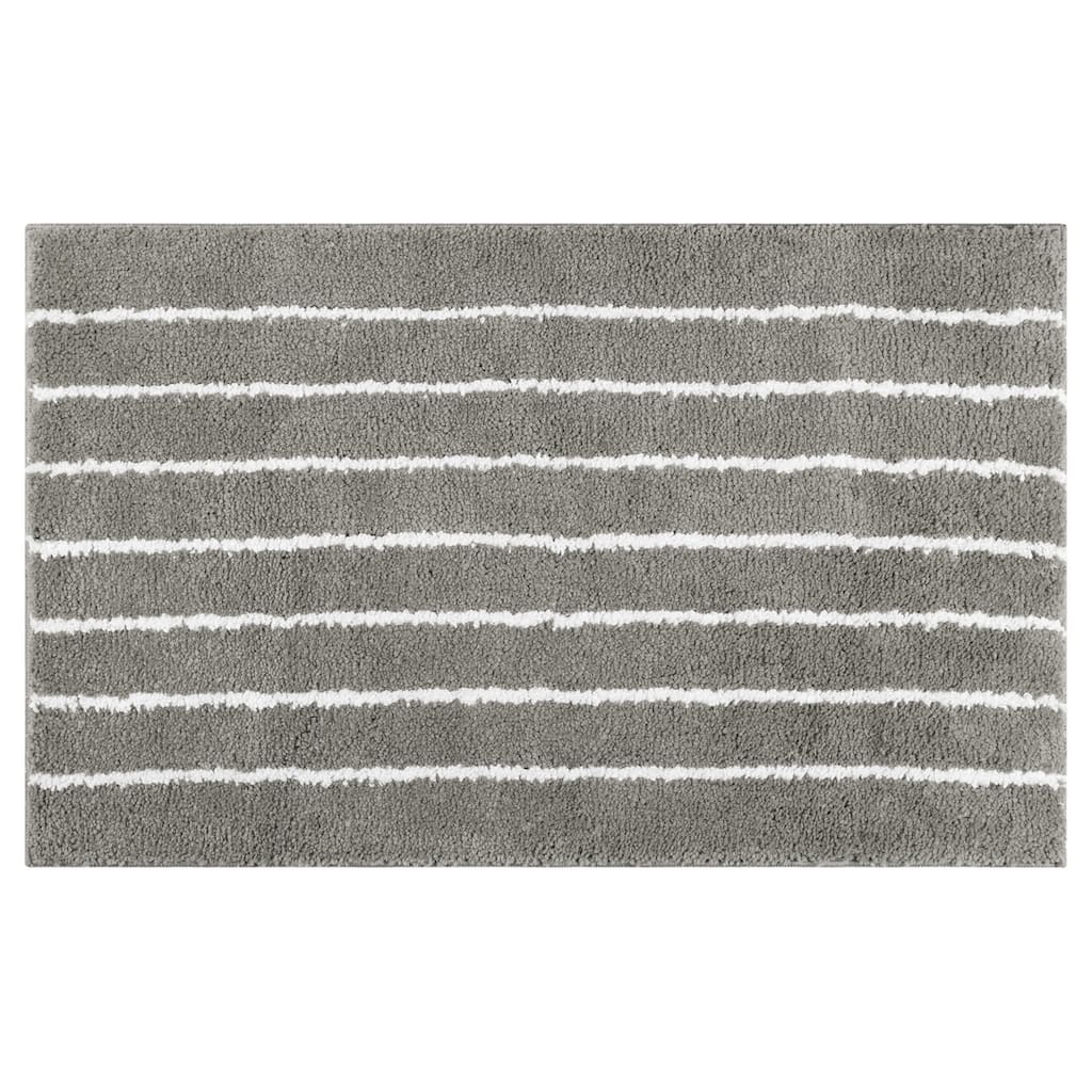 Striped Bathroom Rug, Non-Slip Soft Fluffy Bath Carpet, Water Absorbent Bathmat