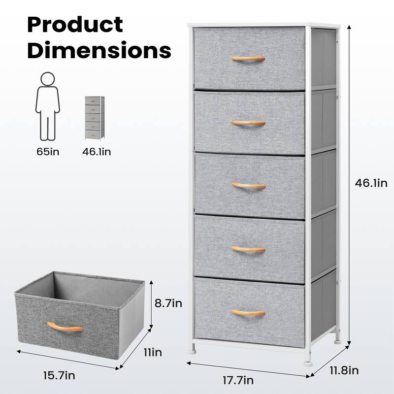 Pellebant 5 Drawers Vertical Storage Tower Organizer