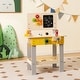 preview thumbnail 3 of 8, Wooden Pretend Play Workbench Set with Blackboard for Toddlers Ages 3 Plus - 21" x 12" x 29.5"-32" (L x W x H)