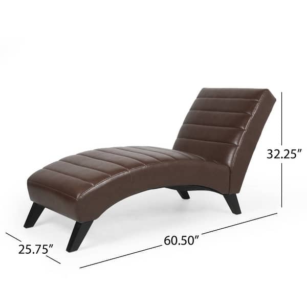 dimension image slide 1 of 3, Stillmore Indoor Upholstered Channel Stitch Chaise Lounge by Christopher Knight Home