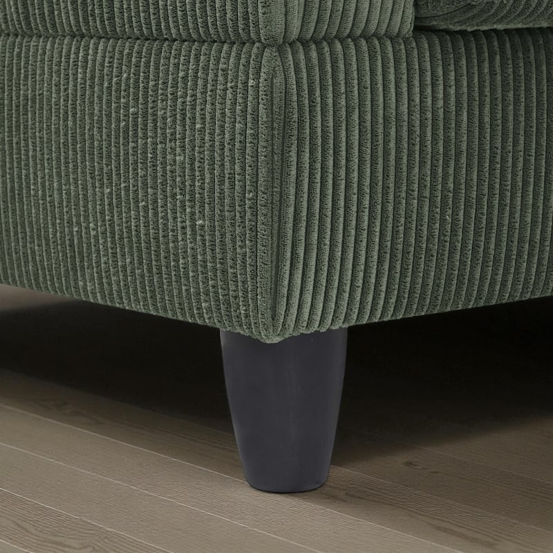 101" Modular Corduroy Sectional Sofa with Ottoman, Removable Cushions, Textured Upholstery for Living Room Comfort