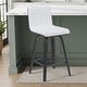 preview thumbnail 12 of 12, Skara Mid-Century Swivel Counter Stool, Upholstered Counter Height Chair with Bentwood Legs