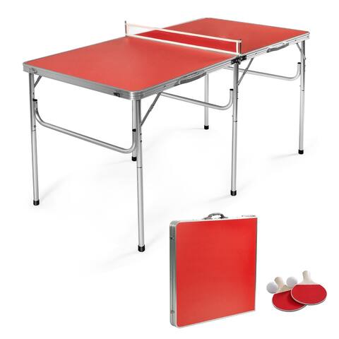 60'' Portable Table Tennis Ping Pong Folding Table w/Accessories - See Details