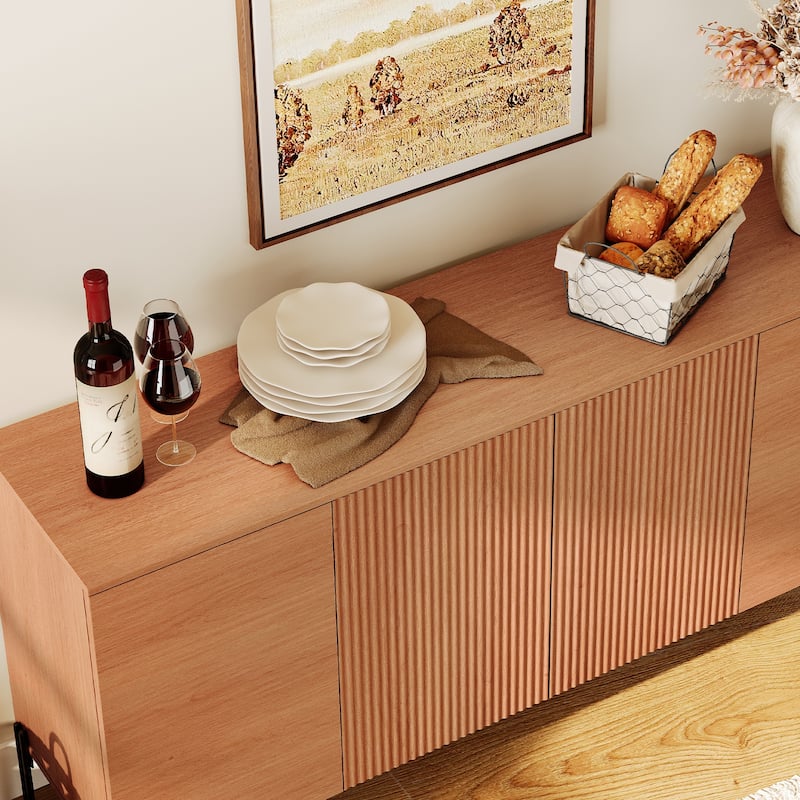 WAMPAT 3-Piece Modern Bedroom Furniture Set, Includes Sideboard Buffet Cabinet, Set of 2 Night Stands,