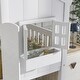 preview thumbnail 4 of 7, White Twin over Twin Wood House Bunk Bed with Roof and Ladder