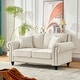 preview thumbnail 12 of 20, 63" Velvet Upholstered Sofa with Curved Armrests, Luxurious Accent Sofa Couch Loveseat with Nailheads Beige