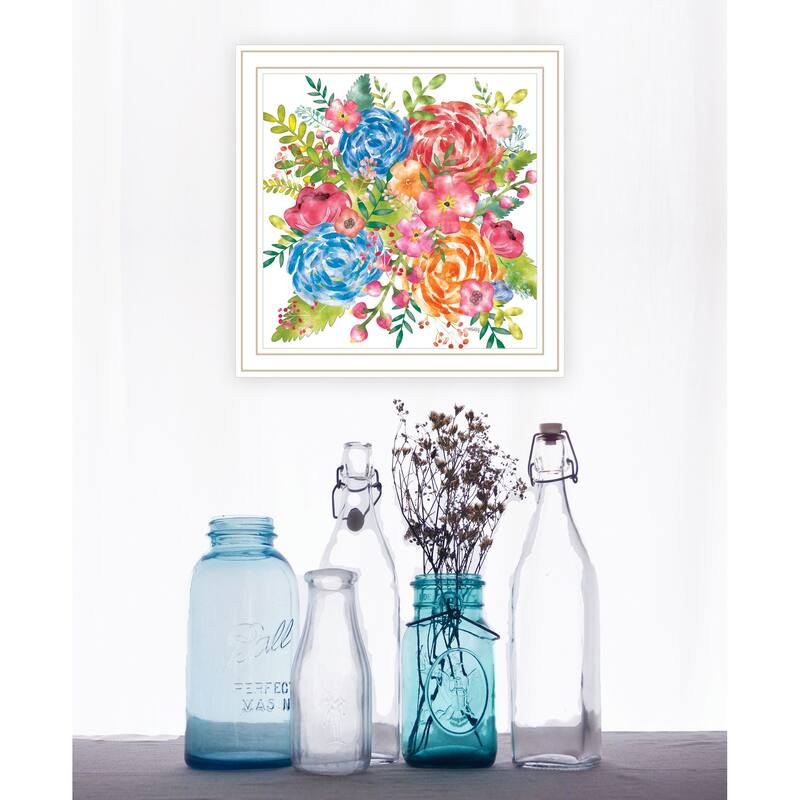 TrendyDecor4U Contemporary "Spring Floral I" Framed Print Wall Art