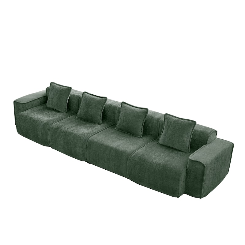 GDFStudio - Modular 4-Seater 138.58" Boneless Velvet Sofa