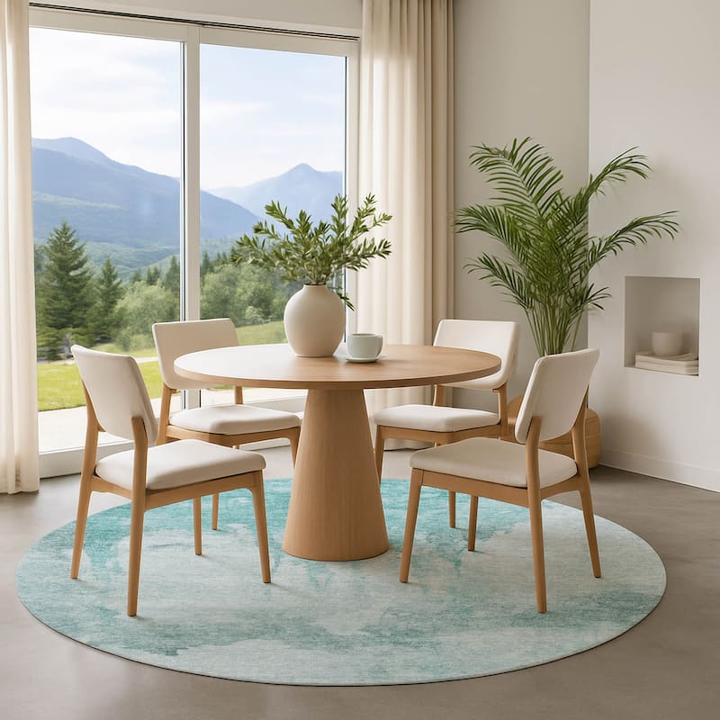 Premium Washable Super Soft Abstract Mayfield Rug - Teal - 8' x 8'