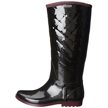 tommy hilfiger glossy ankle rain boots