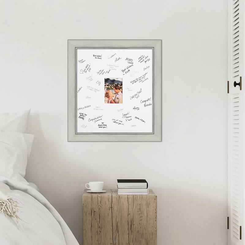 Flair Signature Mat Picture Frame - Autograph Photo Frame Guest Book Alternative for Weddings, Graduations, or Retirement