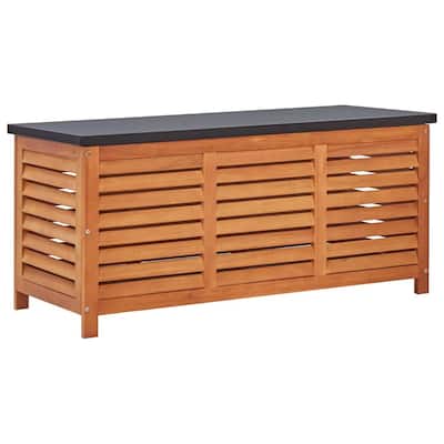 vidaXL Storage Box Natural wood, Black - 46.1 x 46.1 x 21.7
