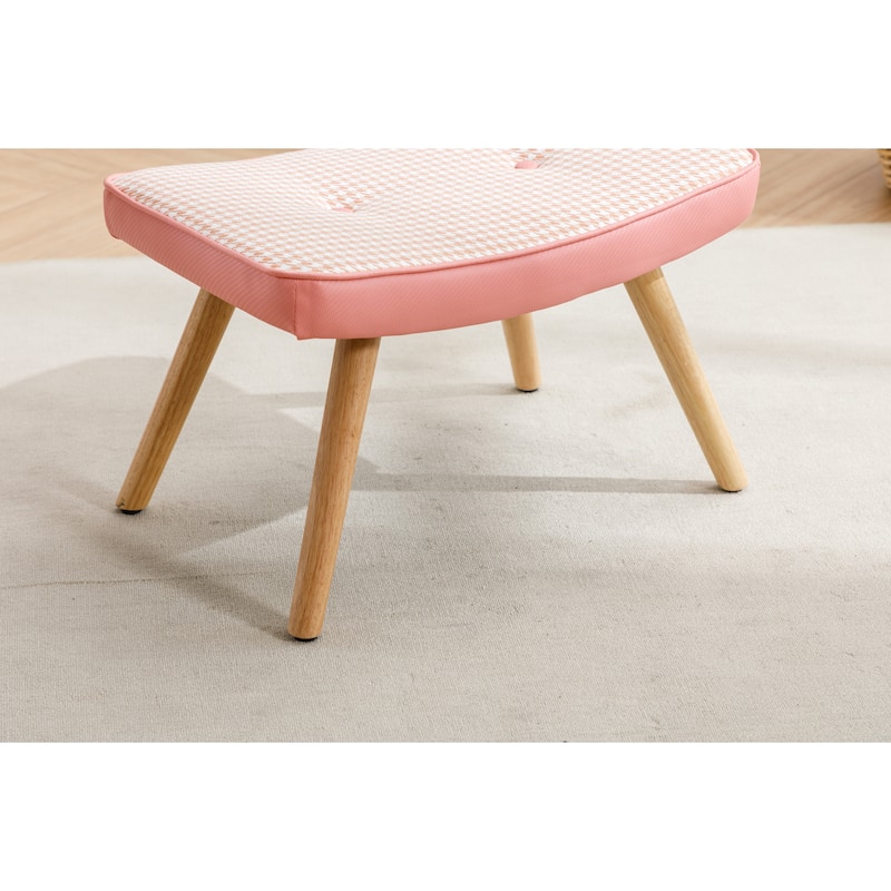 Wooden Step ottoman,Wooden Step Stool for Adults,Square Cushion Foot Stool,Small Stool with Non-Slip Pad,Wood Stool Suitable