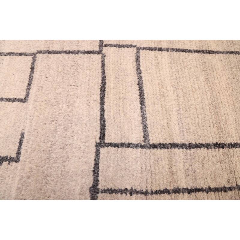 ECARPETGALLERY Hand-knotted Tangier Light Khaki Wool Rug - 5'4 x 7'7