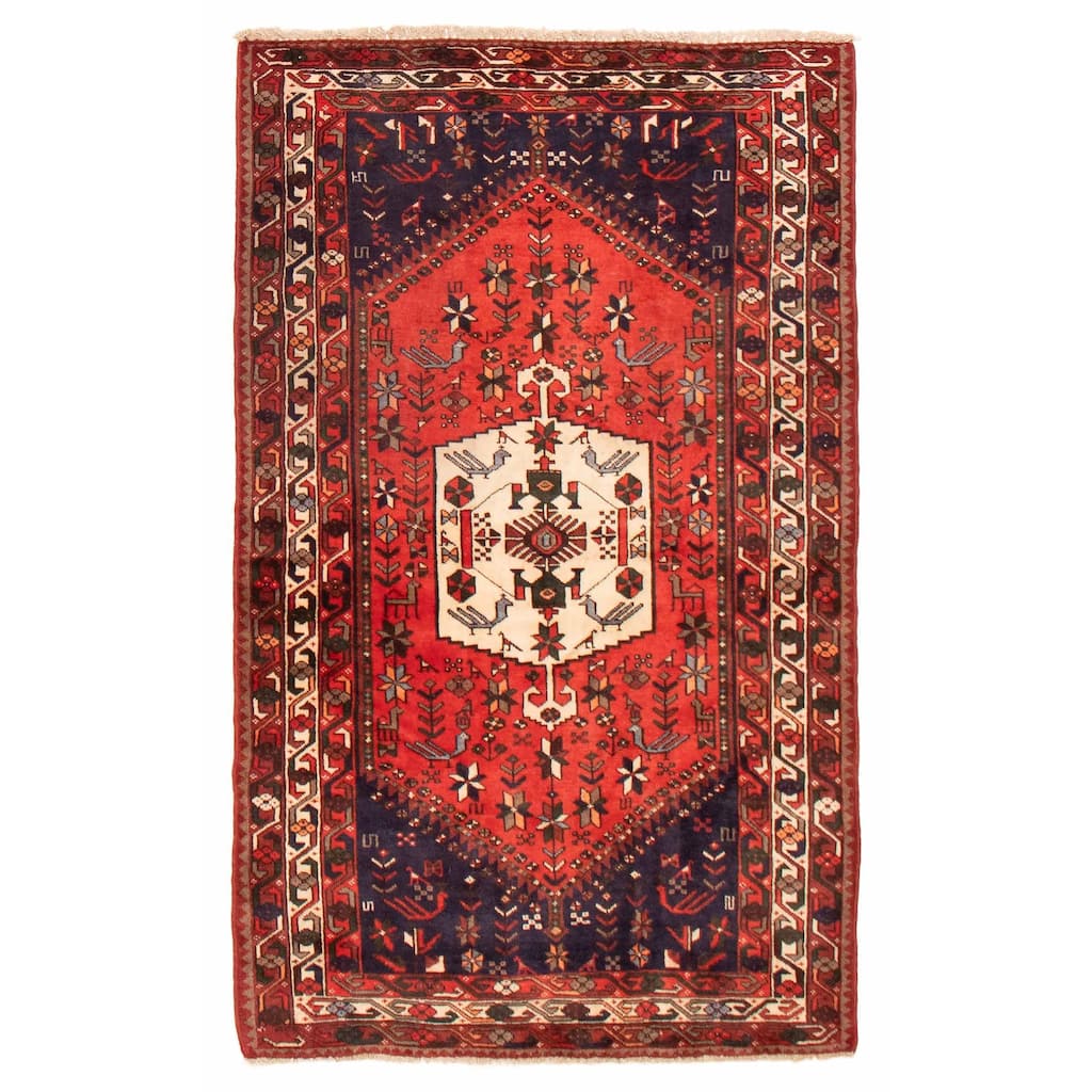 ECARPETGALLERY Hand-knotted Andelz Red Wool Rug - 4'0 x 6'6