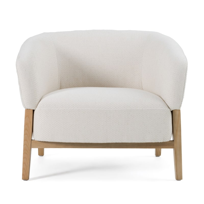Divani Casa Giselle Mid-Century Modern Off-White Fabric Accent Chair