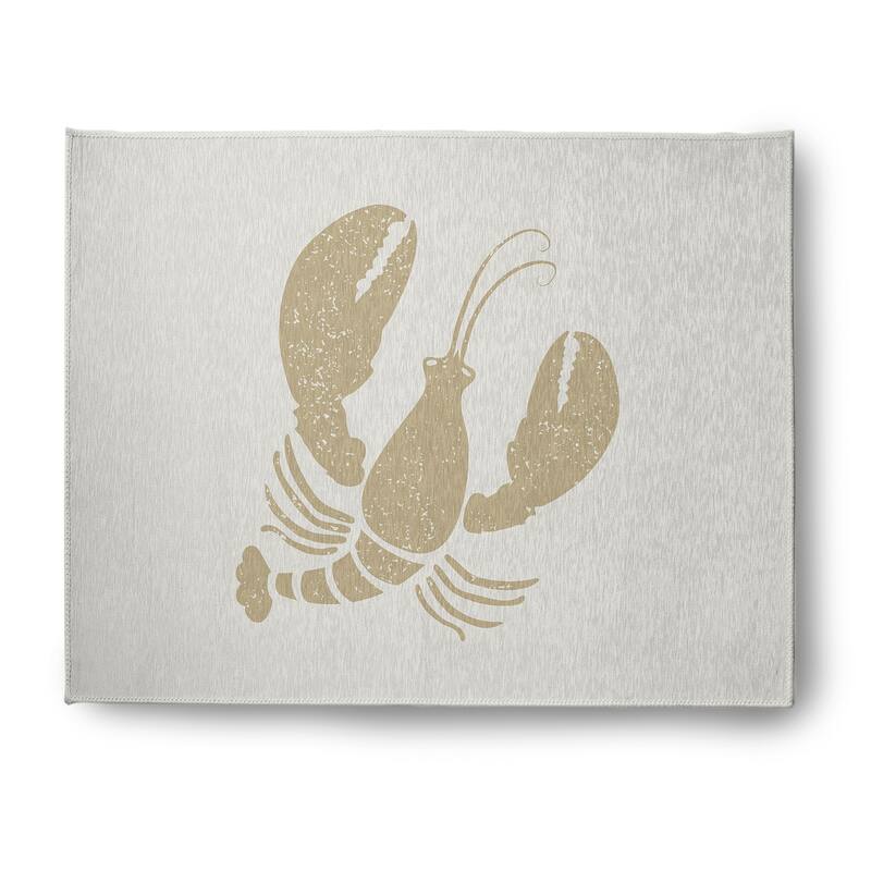 Lobster Nautical Indoor/Outdoor Rug - White and White - 8' x 10'