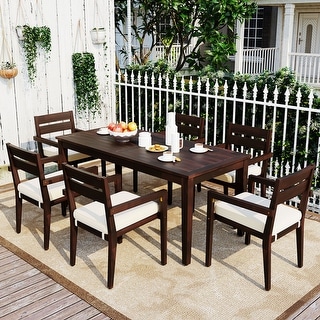 7-Piece Dining Sets, Wood Dining Table and Chairs set  for Patio, Balcony