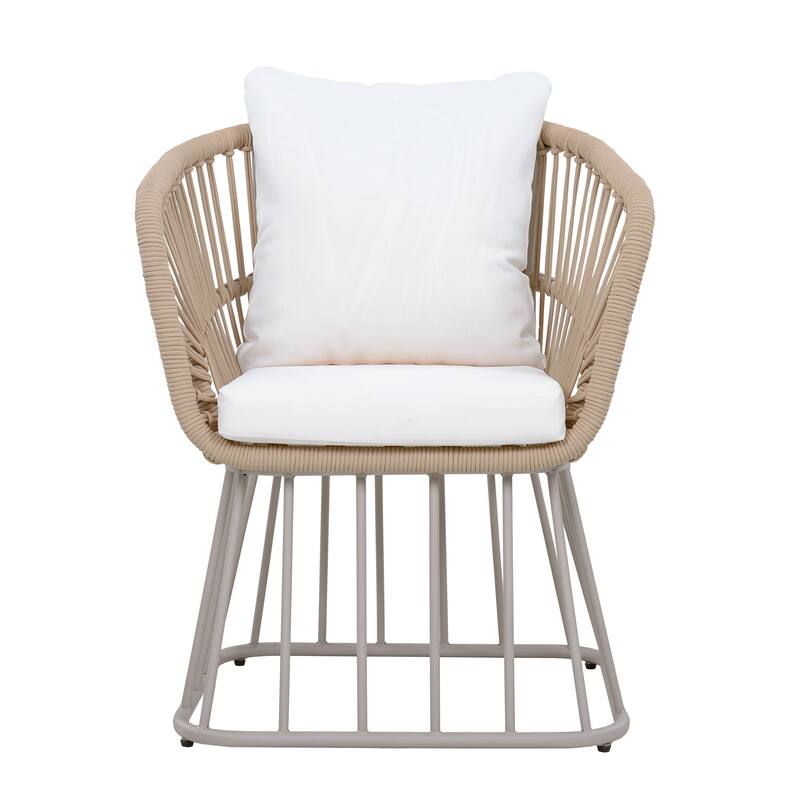 Christopher Knight Home - Outdoor Wicker Dining Chair with Steel Frame & Cushion (Set of 1/2/4/6)