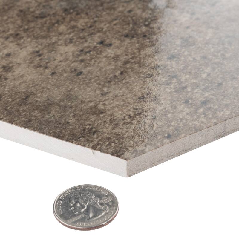 Merola Tile Capri Hex Terra 7" x 8" Porcelain Floor and Wall Tile